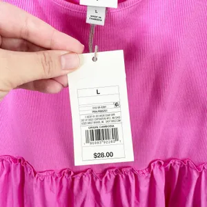 A New Day Midi Sleeveless Ballet Dress NEW Ribbed Top Ruffle Waistline Size L thumbnail 6