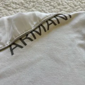 Armani Exchange White Contrast Trim V-Neck Long Sleeve T-Shirt Sz L Quietluxury thumbnail 3