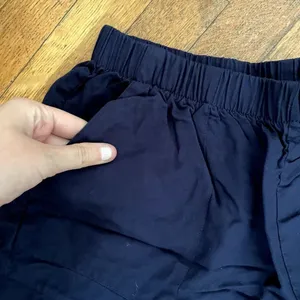 Navy blue casual frilled comfortable shorts lounge pants pockets low‎ rise thumbnail 3