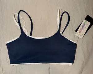 Women’s Navy and White Sports Bra thumbnail 1
