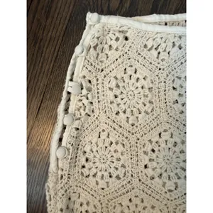 Agua Bendita Crochet Cream Tove Midi Skirt Womens Sz S $240 Swim Cover Up thumbnail 9