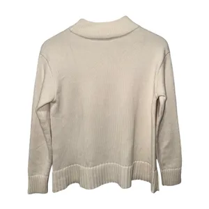 Talbots Cream Ivory Cable Knit‎ Textured Sweater Women Sz S Pullover Mock Neck thumbnail 2