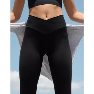 OFFLINE By Aerie Real Me High Waisted Crossover Legging Black Size XXS thumbnail 2