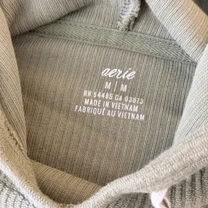 Aerie New Love Corded Hoodie M Sage Green Oversized Cozycore thumbnail 6