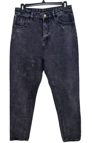 SHEIN Women's High Rise Washed Black Mom Jeans Size Medium thumbnail 1