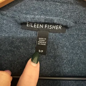 Eileen Fisher | Merino Wool Blend Teal Blue Notched Lapel Cardigan Blazer, S thumbnail 5