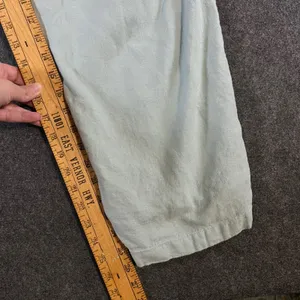 Abercrombie & Fitch Blue Green Linen Blend Wide Leg Pull On Pants Medium Regular thumbnail 6