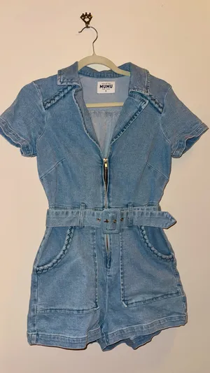 Show Me Your Mumu Outlaw Denim Romper thumbnail 3