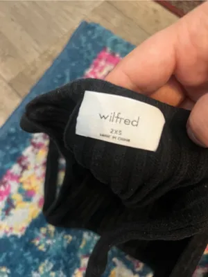 Wilfred Black Ribbed Knit Crop Tank Top - Women's thumbnail 10