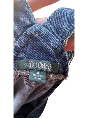 Wild Fable Blue Denim Overall Dress With Adjustable Straps & Front Pockets thumbnail 10