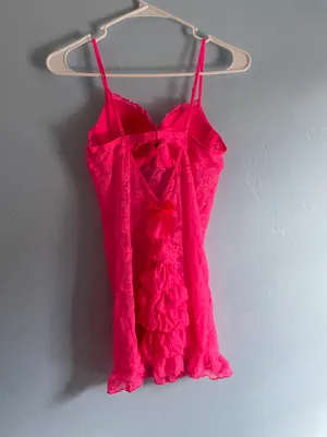 Victoria's Secret Lace Pink Babydoll Lingerie 36B thumbnail 3