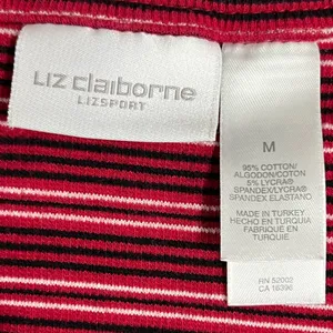 Liz Claiborne Striped Red, Black and White Sweater - Size Medium - GUC thumbnail 4