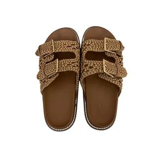 Joie Shoes Slip-On Brown Gold Woven Sandals Size Women's 7 thumbnail 4