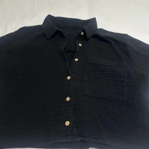 Button down top Black thumbnail 2