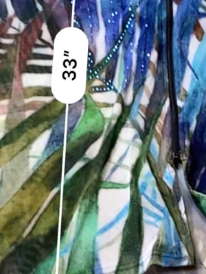 Valentina Womens XL Mesh Jacket Blue Green Tropical Print Sheer Lightweight thumbnail 13