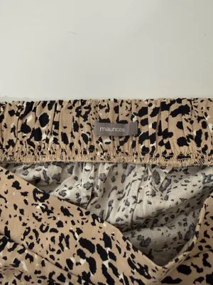 Maurices Animal Print High Rise Faux Wrap Midi Skirt Tan Black thumbnail 10