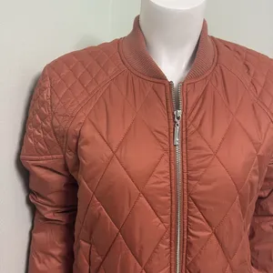 Free People Movement Orange quilted bomber jacket small thumbnail 3