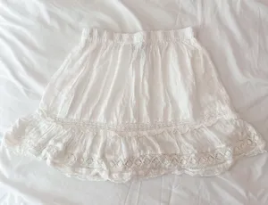 Angie White Embroidered Ruffle Skirt Size Small thumbnail 1
