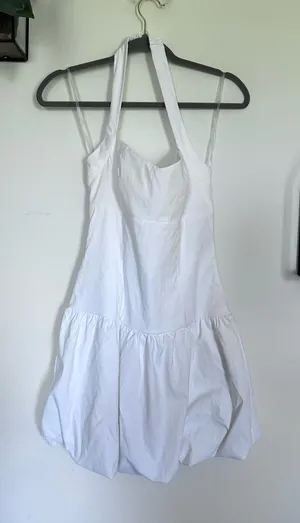 NWOT Wild Fable White Halter Neck Bubble Mini Dress Size Small thumbnail 1