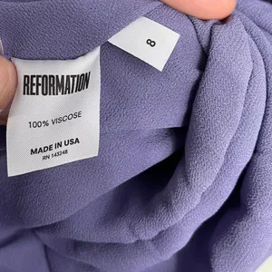 Reformation Hummingbird Crepe Mini Dress Lavender Purple Puff Sleeve Size 8‎ thumbnail 5