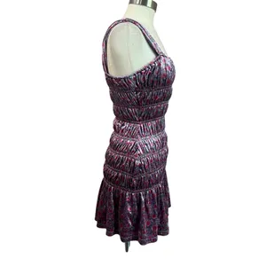 English‎ Factory Smocked Floral Velvet Mini Dress Size Small thumbnail 3
