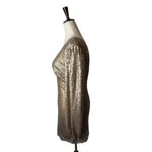 Altar'd State Sequin Mini Dress Women Small Champagne NWT‎ V Neck Party Formal thumbnail 5