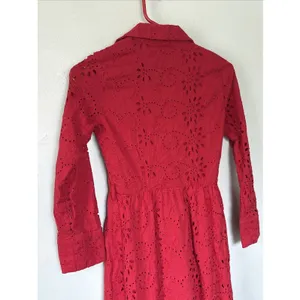 Zara Women eyelet embroidered dress Red 8420/916 Size XS x-small thumbnail 6