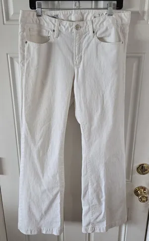 Gap 1969 Long & Lean White Sexy Bootcut Jeans Size 12 / 31x32 Y2K Mid Rise Denim thumbnail 1