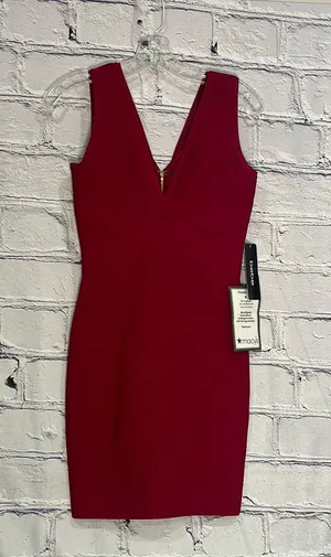 NWT Women's Double V Mini Bandage Dress Size XS. thumbnail 3