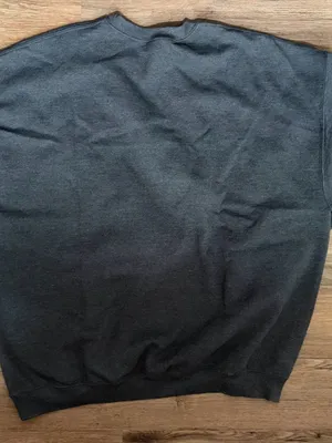 Gray Crewneck Sweatshirt with 'Mom, I am a rich man' Embroidery thumbnail 2