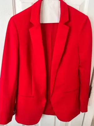 Express women’s red blazer size XS dry cleaned stylish classy work attire thumbnail 1