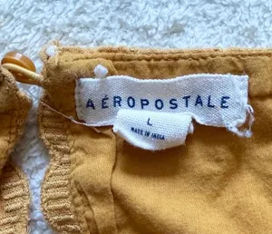 Aeropostale Floral Mini Dress - Mustard Yellow Tiered Babydoll Boho Sundress thumbnail 5