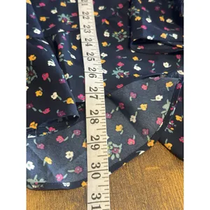 Loft Midi Skirt Large Floral Ruffle Navy Blue Fall Winter Whimsigoth Resort Boho thumbnail 12