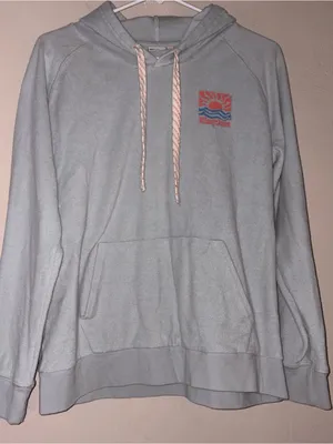Rhythm Light Blue Hooded Crewneck Sweater with Sunrise Logo thumbnail 1