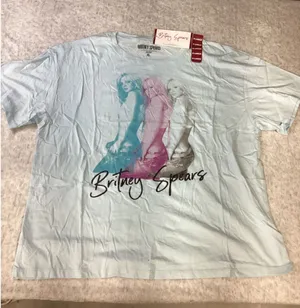 Britney Spears Collection Light Blue Graphic Band Tee Shirt XL New With Tags‎ thumbnail 1