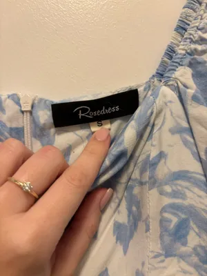 Blue and White Babydoll Dress thumbnail 4