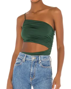 SUPERDOWN‎ Veronica Cutout Bodysuit Green X-Small thumbnail 1