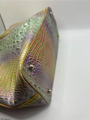 Brahmin Iridescent Green-Purple Croc Embossed Duxbury Satchel thumbnail 12