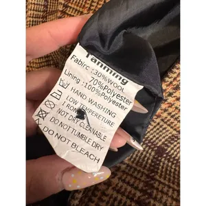Tanning Plaid Blazer Coat Size Small Double Breasted Wool Blend Longline Jacket thumbnail 6