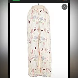 Sincerely Jules wine, pepper, pasta printed linen wide leg tie waisted pants $78 thumbnail 2