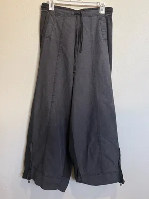 Daily Practice Anthropologie Charcoal Wide Leg Zip Hem Pants Utility Y2K thumbnail 4