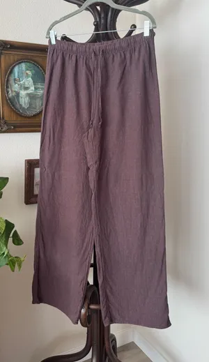 Aritzia Wilfred Brown Lodge Linen Pants thumbnail 1