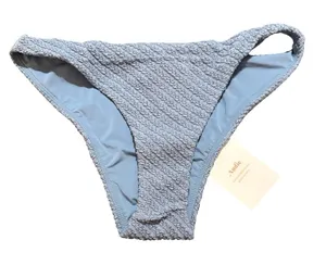 NWT Andie Swim Bikini Cheeky Bottom Macrame‎ in Slate Dusty Blue Size XS AB467 thumbnail 1