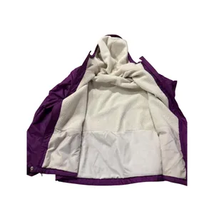 Columbia Womens Jacket Medium Purple SherpaLined Hooded Coat‎ thumbnail 5