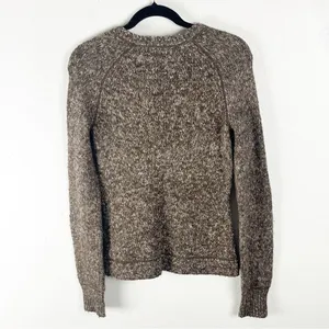 PRANA Brown Marled Long Sleeves V-Neck Knit Sweater Size Medium Cabin Neutral thumbnail 2