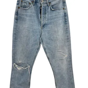 Agolde‎ Riley High Rise Straight Crop Jeans Denim Shatter Wash Blue Size 27 thumbnail 6