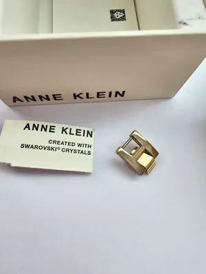 Anne Klein AK/2476 Black Resin Bangle Watch Gold Tone Round Face with Box thumbnail 4