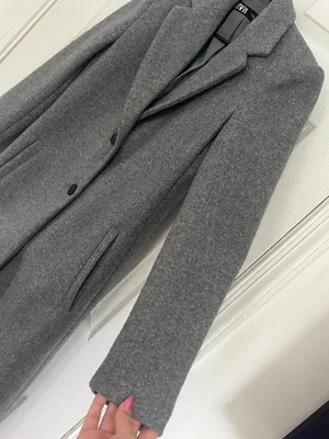 ZARA Gray Longline Coat Tailored Blazer Quiet Luxury Old Money Minimalist XS thumbnail 11