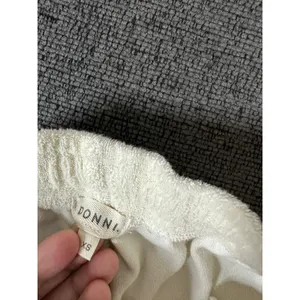 Donni. Terry Henley Shorts size XS Ivory Cream Drawstring Made in USA thumbnail 3