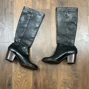 Frye Rory Scrunch Black Leather Knee-High Boots thumbnail 2